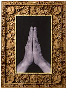 Gassho with frame by Balinese carver Yasu Suzuka