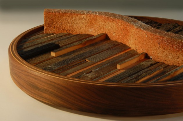 Shinso-Walnut-2 Bontei - small tray Japanese gardens
